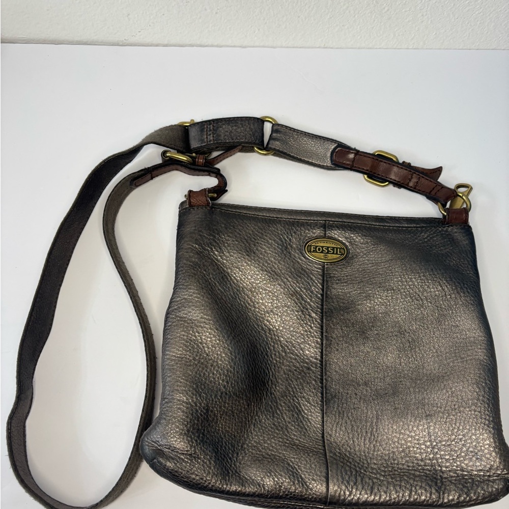 Fossil Metallic Leather Crossbody Bag